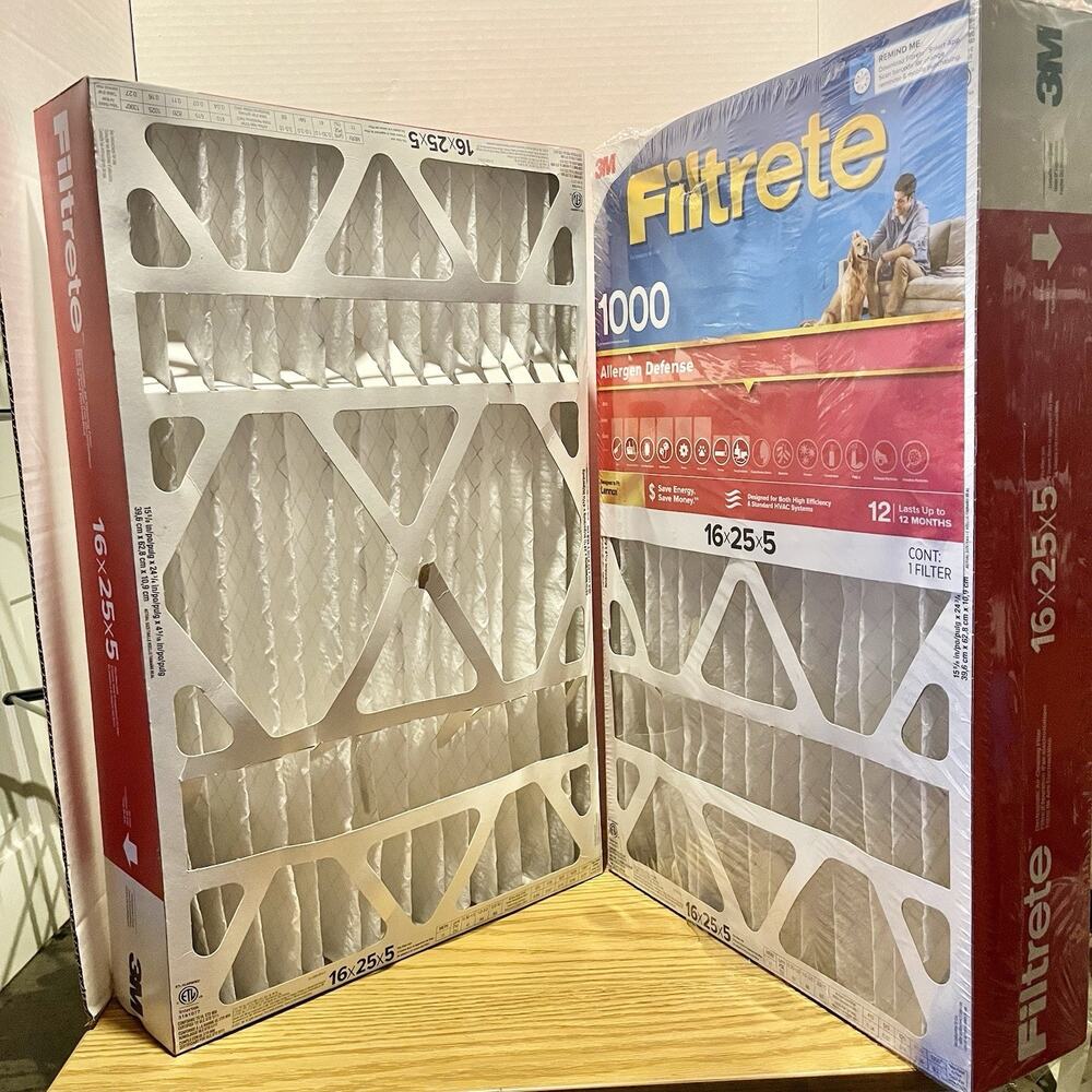 Filtrete 16x25x5 Air Filter MERV 11 MPR 1000 Micro Allergen Defense 2-Pack Fits